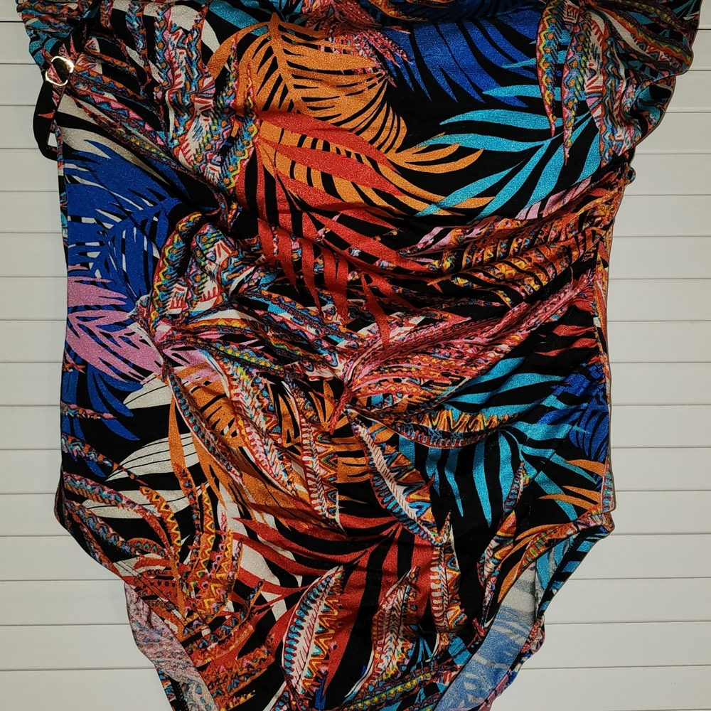 Longitude Multicolor Tropical Print One Piece Swimsuit